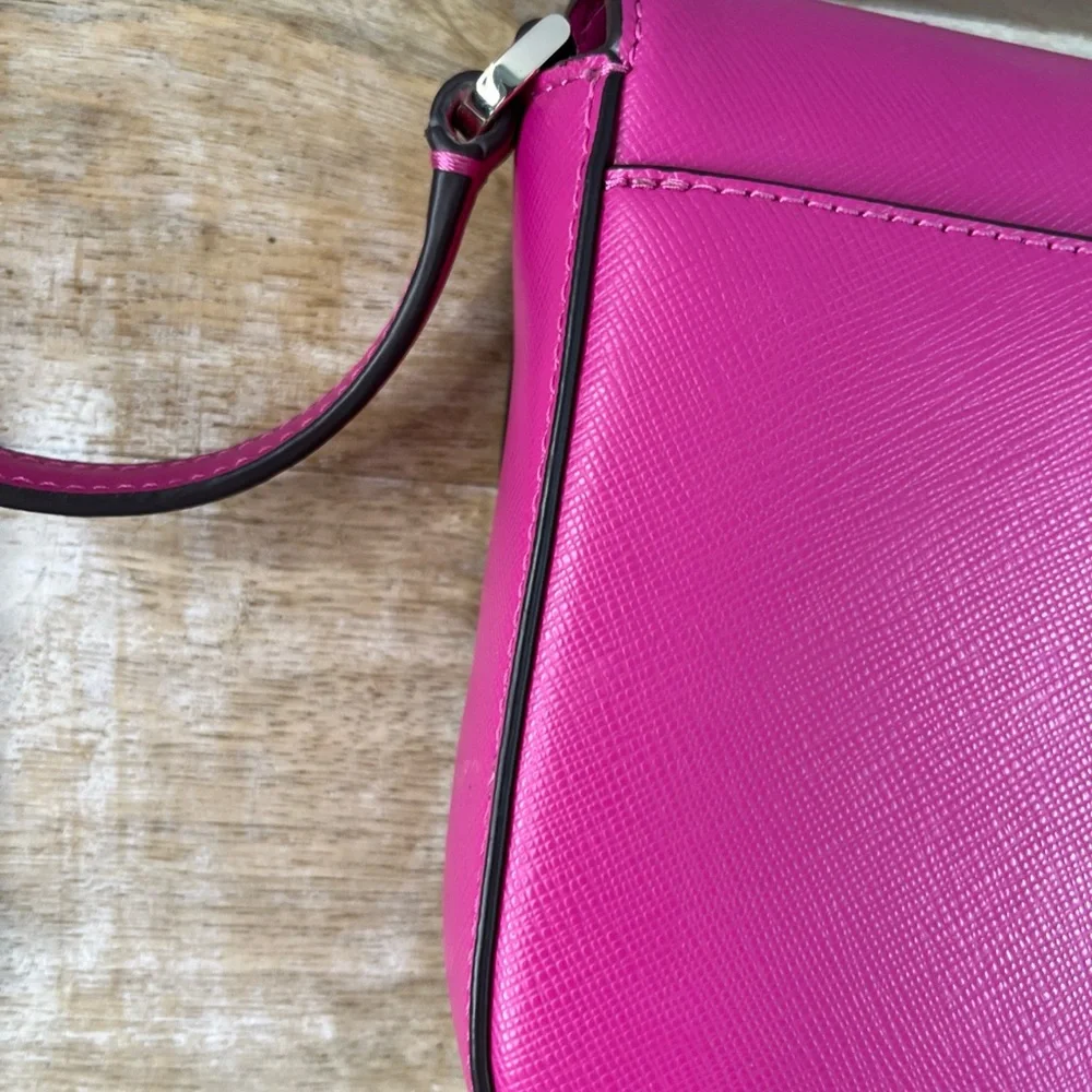 Kate Spade Sadie Envelope Crossbody Purse in Candied Plum Pink Leather - Picture 9 of 16